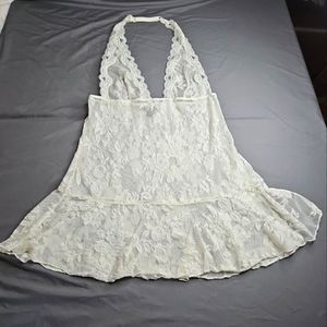 Victoria's Secret Ivory Lace Halter Babydoll Chemise